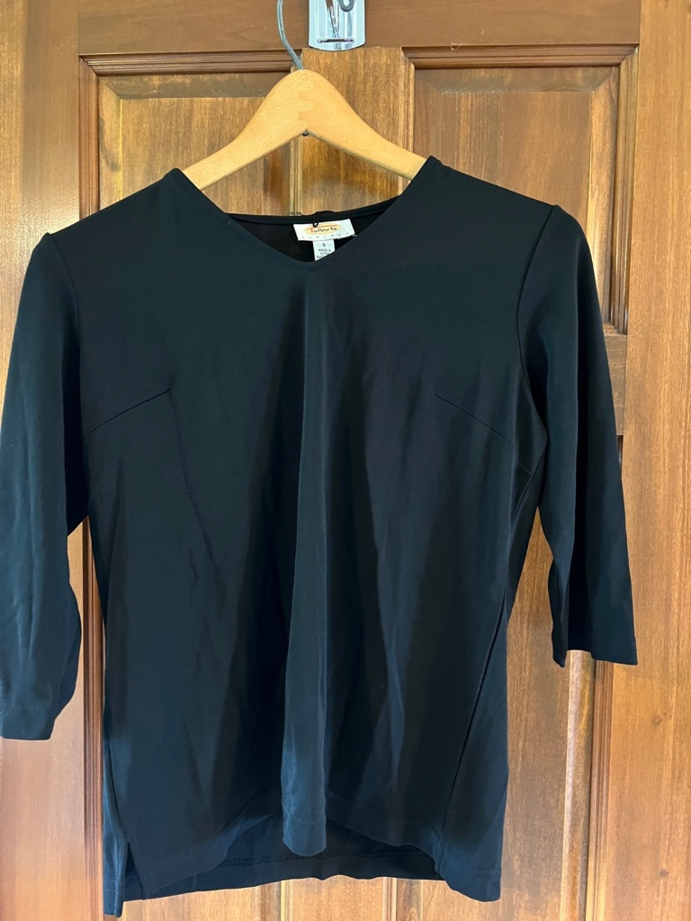 Talbots Black Long Sleeve V-Neck Top